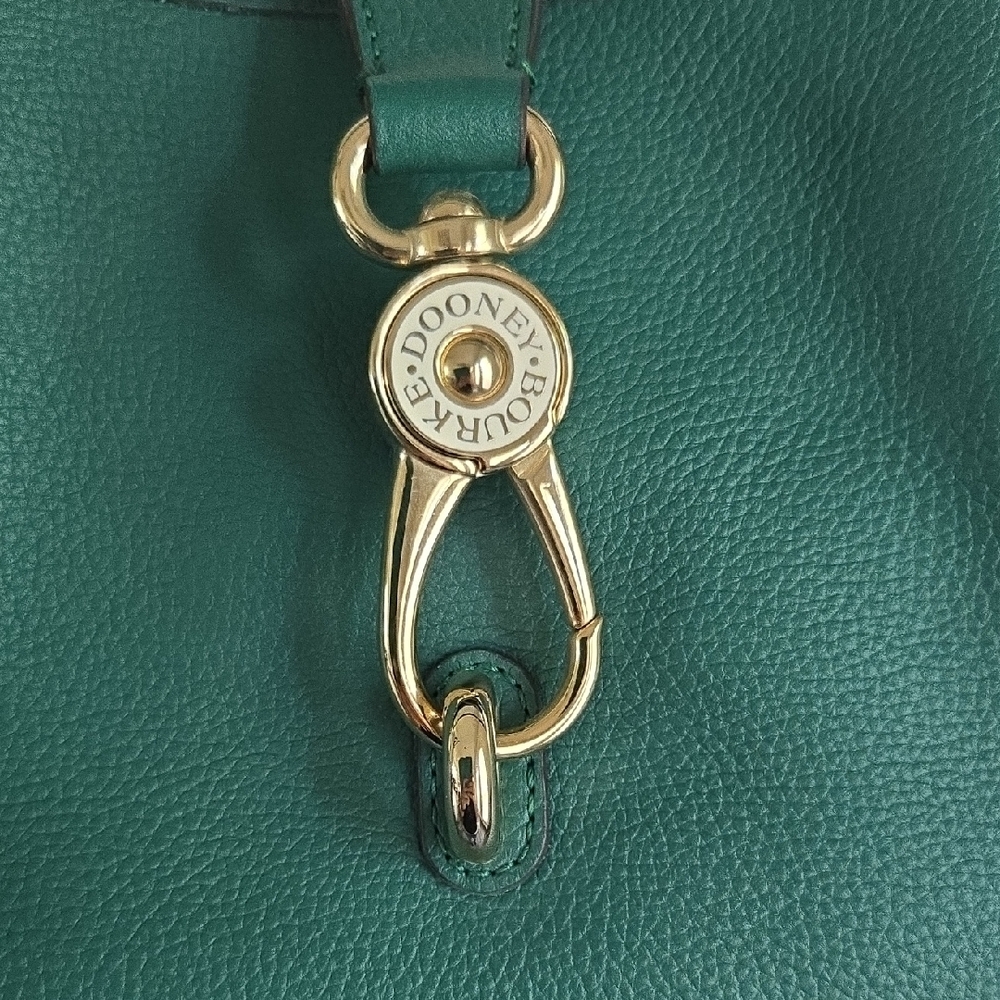 Dooney & Bourke Leaf Green Leather Shoulder Bag with Gold Accents - Picture 2 of 9